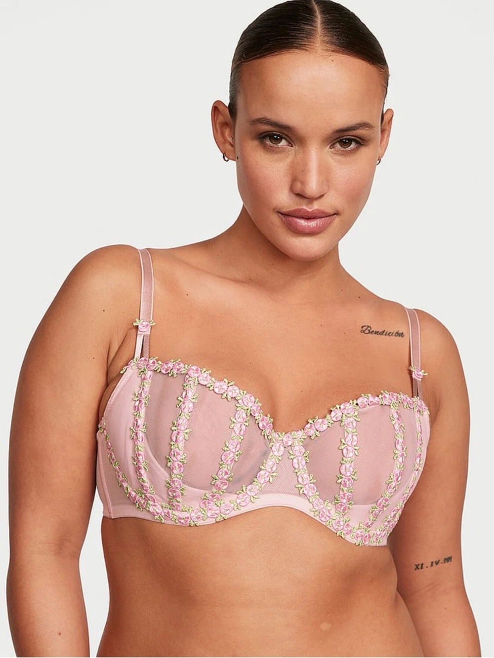 Victoria Secret Dream Angel Wicked Caged Rose Embroidered Balconette
